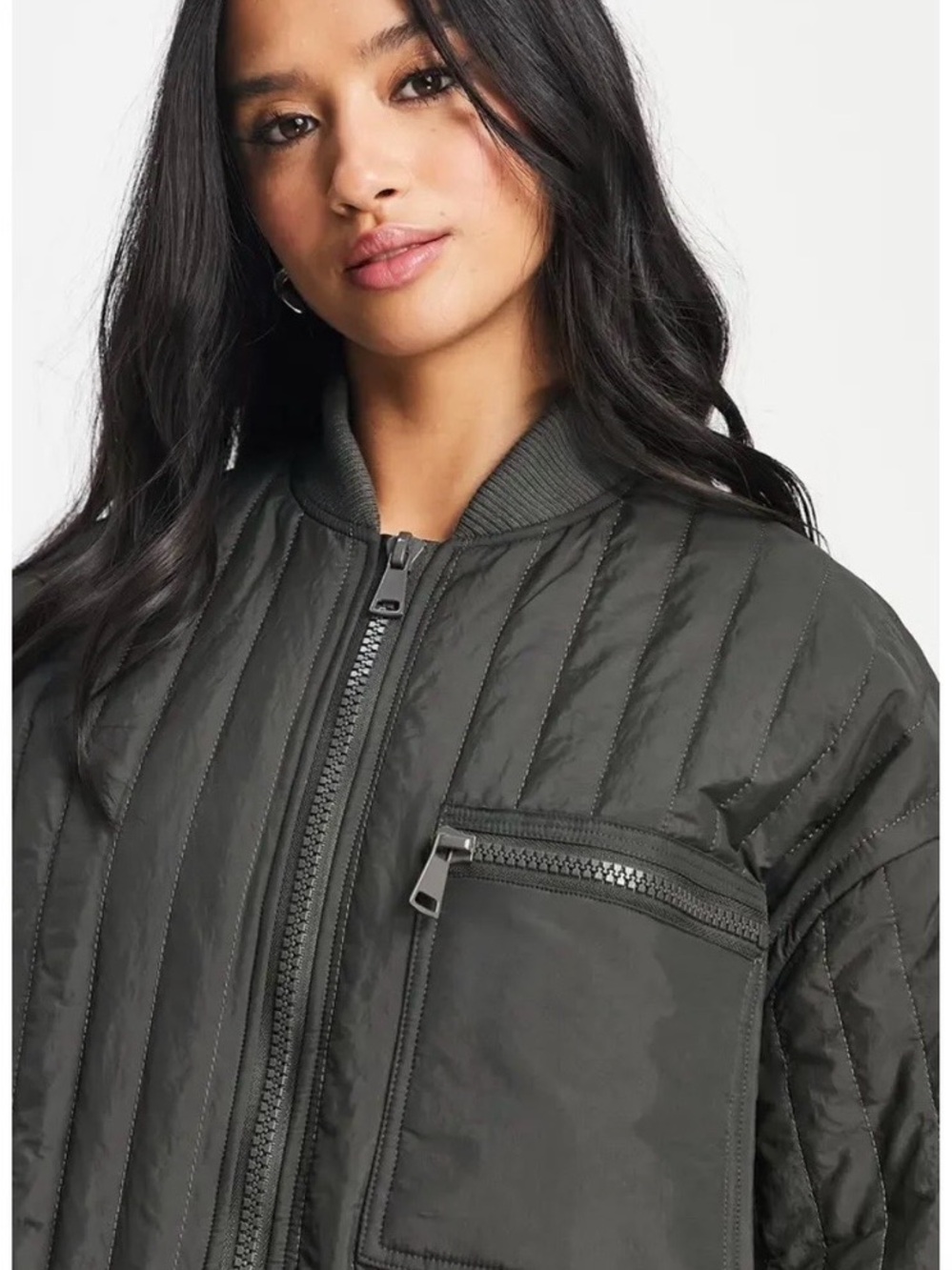 NWT Topshop Cream Quilted Lightweight Bomber Jacket M 8-10